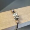 Bracelet enfant cuir marron et ourson