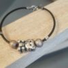 Bracelet enfant cuir marron et ourson