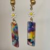 Boucle d'oreille femme marguerite et pendentif acétate