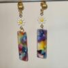 Boucle d'oreille femme marguerite et pendentif acétate
