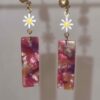Boucle d'oreille femme marguerite et pendentif acétate