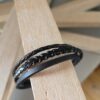 Bracelet homme en cuir rond et plat noir