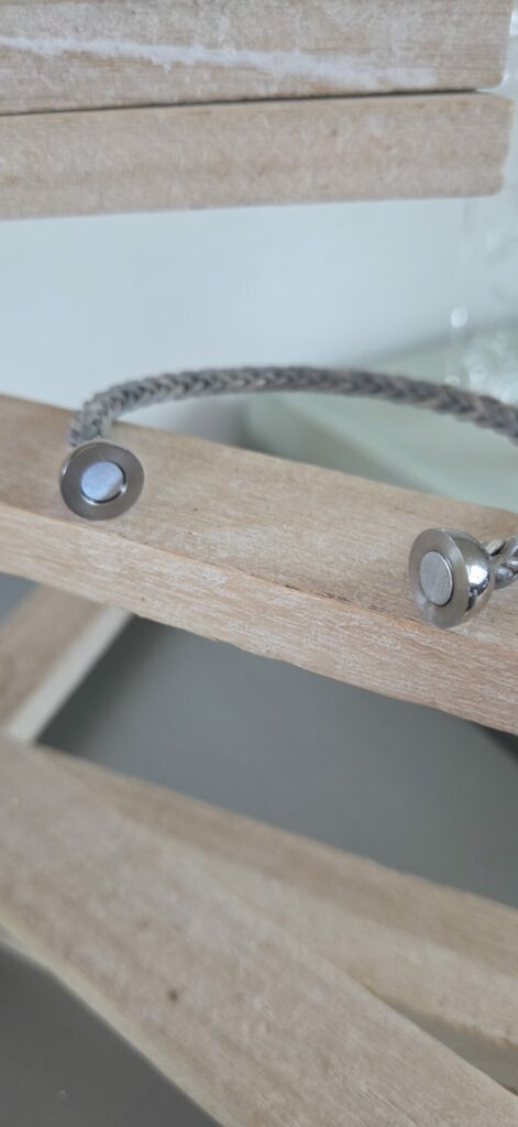 Bracelet mixte cuir rond tressé gris