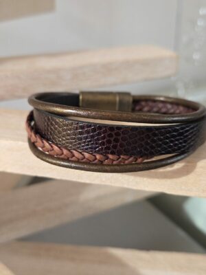 Bracelet homme multi cuir marron