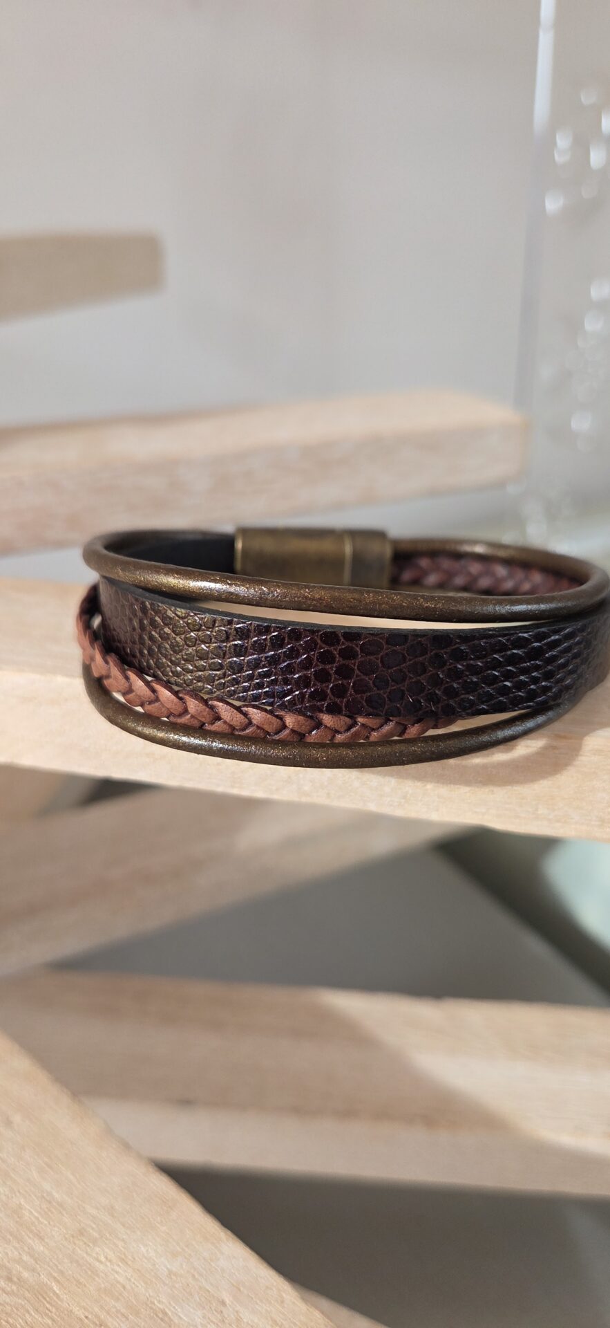 Bracelet homme multi cuir marron