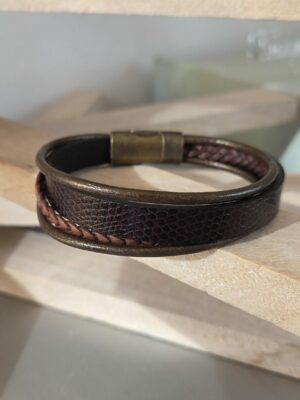 Bracelet homme multi cuir marron