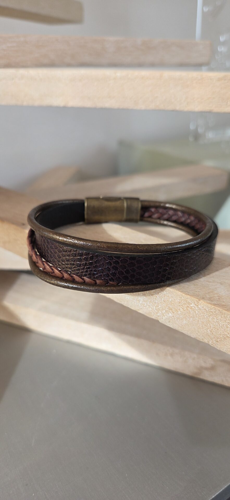 Bracelet homme multi cuir marron
