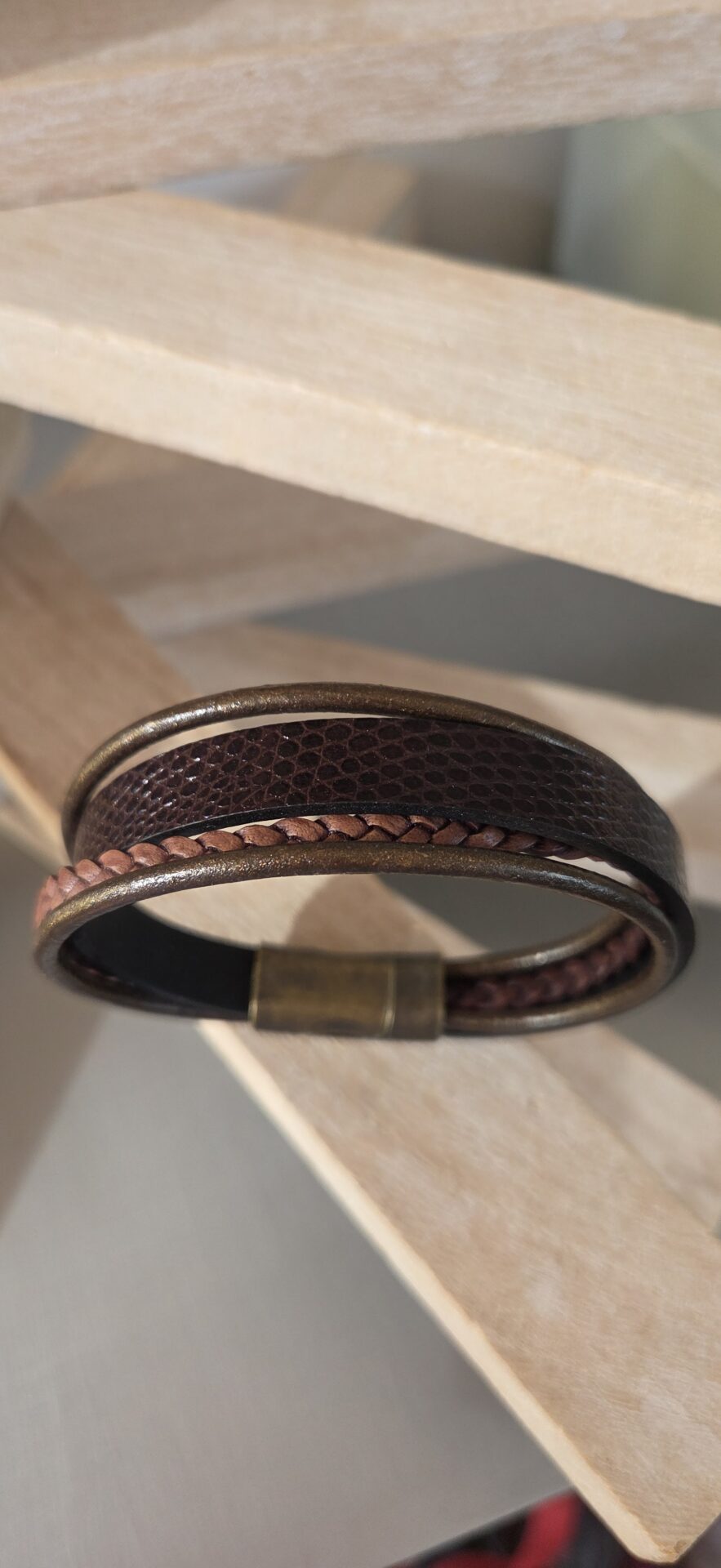Bracelet homme multi cuir marron