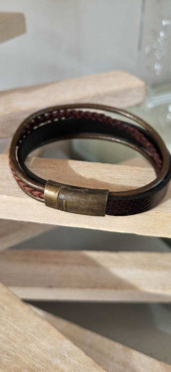 Bracelet homme multi cuir marron