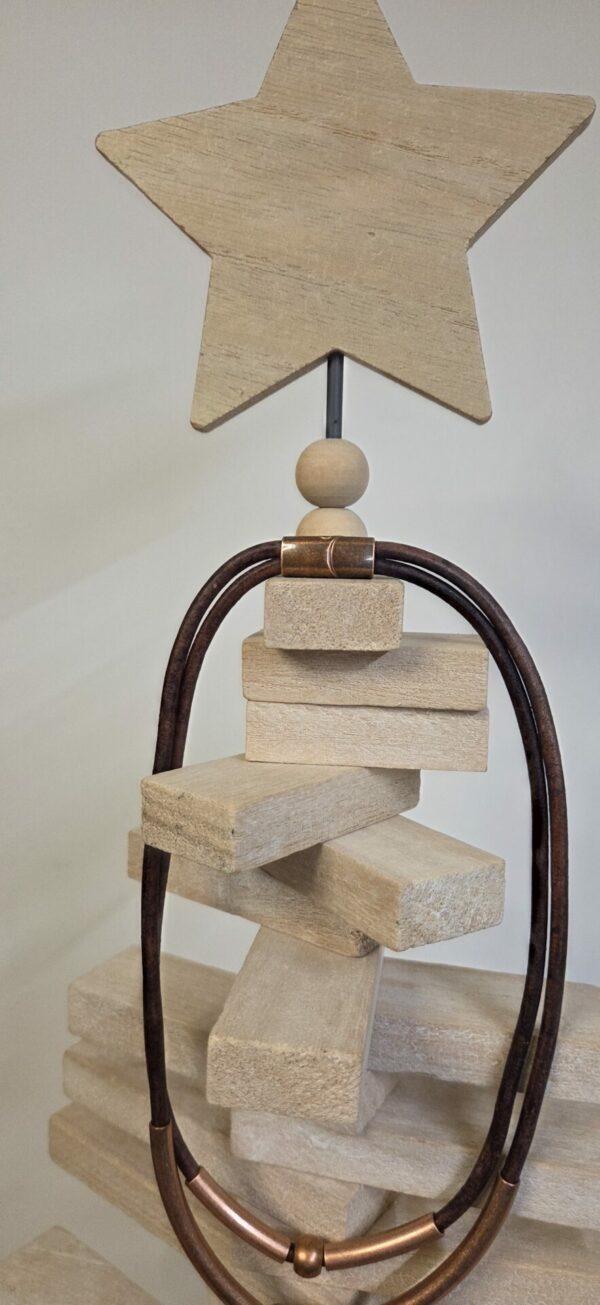 Collier femme cuir rond marron, tubes et perles cuivre