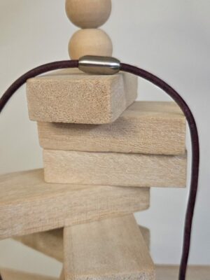 Collier sautoir cuir et perles argentées