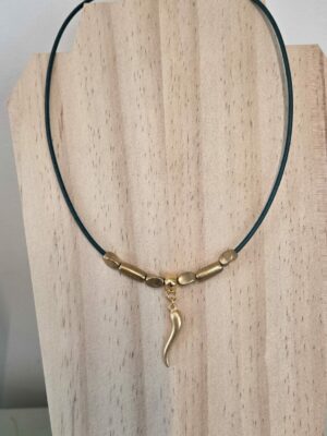 Collier "Il Corno" – Turquoise & Éclat Doré