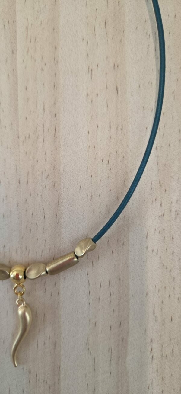 Collier "Il Corno" – Turquoise & Éclat Doré
