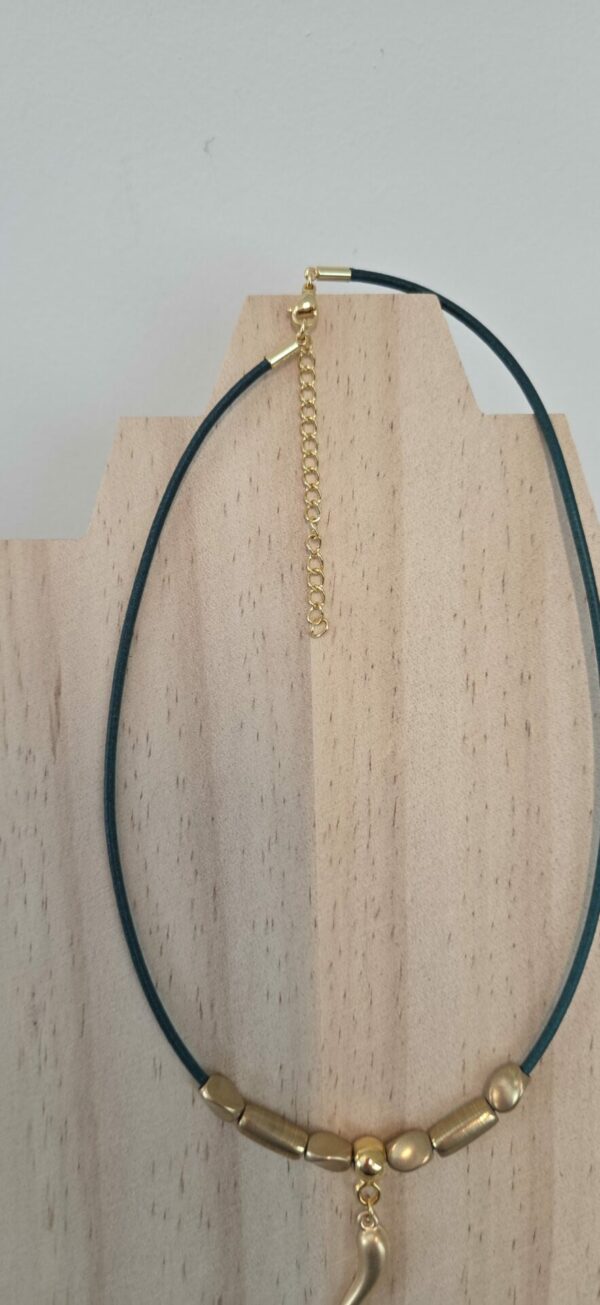 Collier "Il Corno" – Turquoise & Éclat Doré