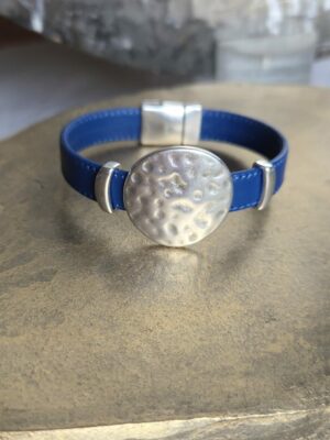 Bracelet femme Éclat Bleu et métal martelé – Image 4
