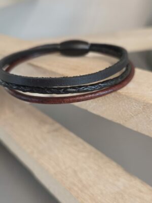 Bracelet homme cuir carré, tressé et rond