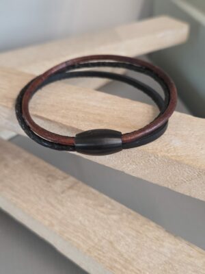 Bracelet homme cuir carré, tressé et rond