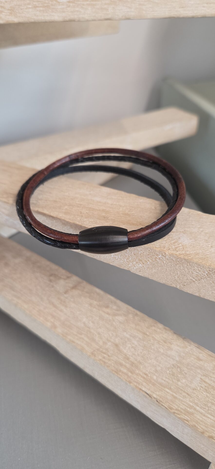 Bracelet homme cuir carré, tressé et rond