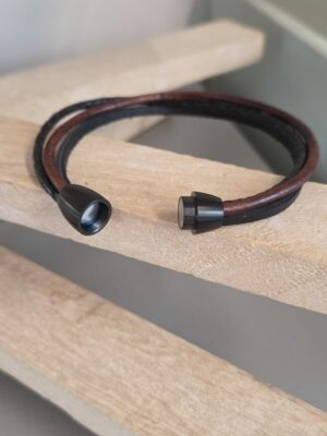 Bracelet homme cuir carré, tressé et rond