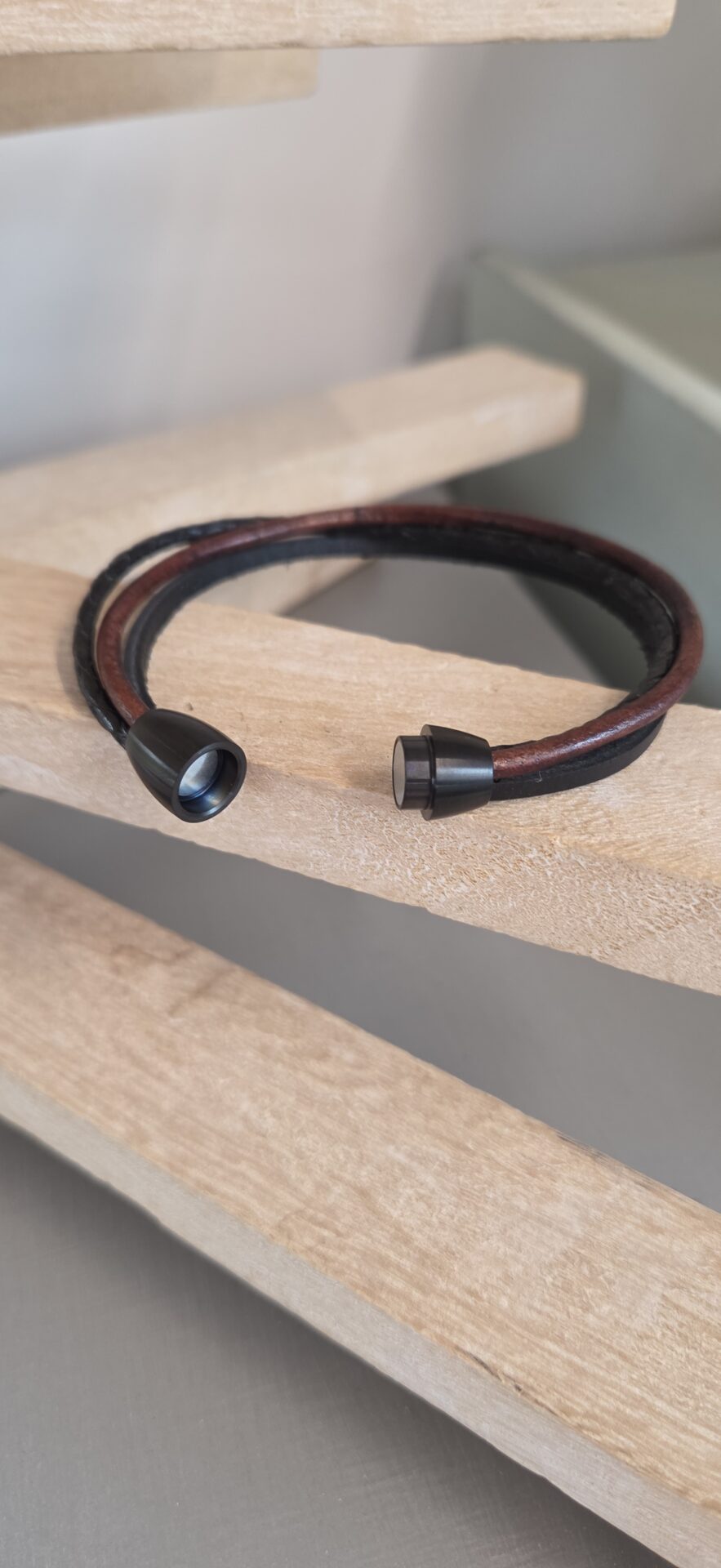 Bracelet homme cuir carré, tressé et rond