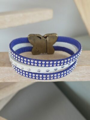 Bracelet enfant en suédine, fermoir papillon