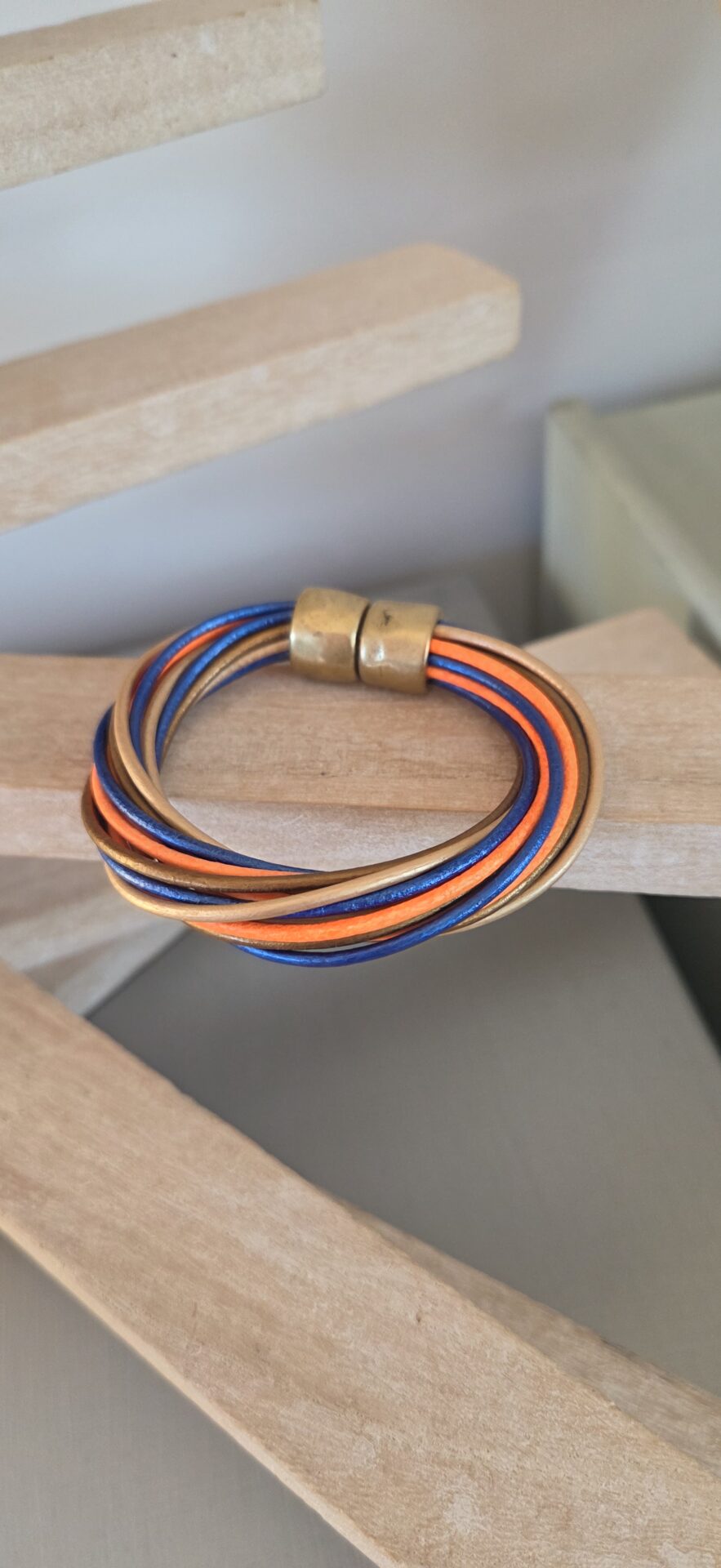Bracelet femme 16 cuirs ronds 2mm