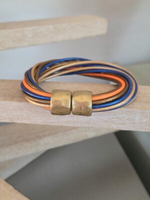 Bracelet femme 16 cuirs ronds 2mm