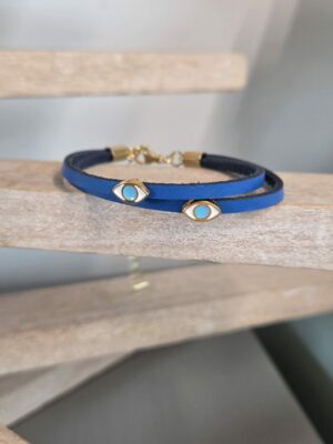 Bracelet femme double rang et ses yeux émaillés