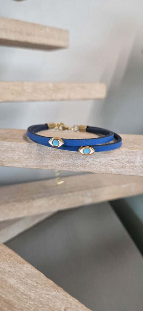 Bracelet femme double rang et ses yeux émaillés