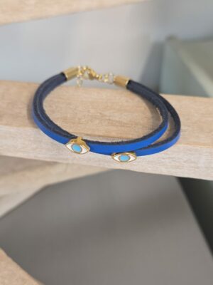 Bracelet femme double rang et ses yeux émaillés