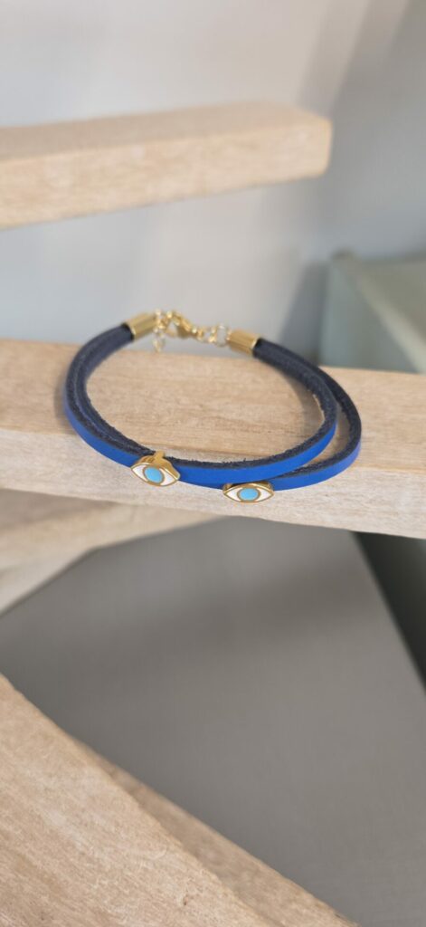 Bracelet femme double rang et ses yeux émaillés