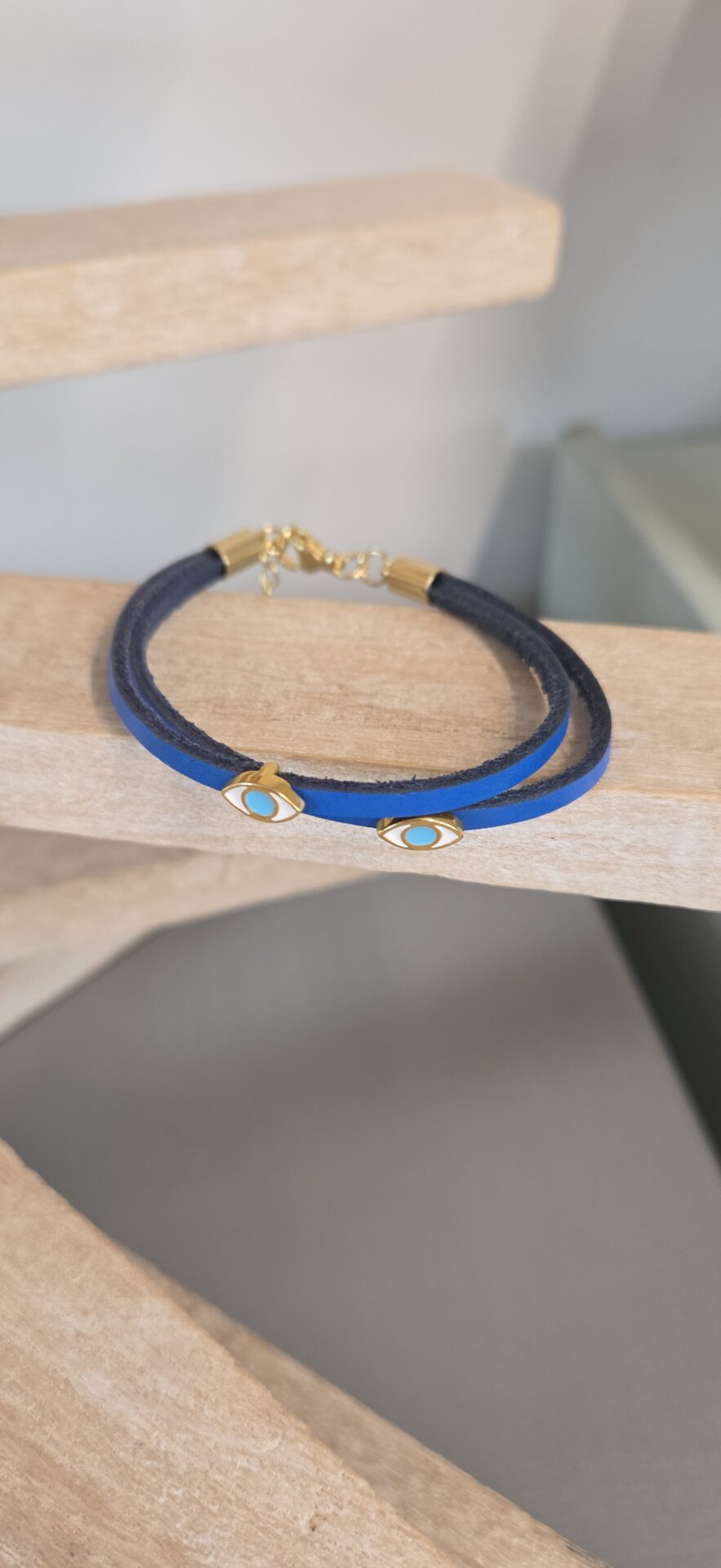 Bracelet femme double rang et ses yeux émaillés