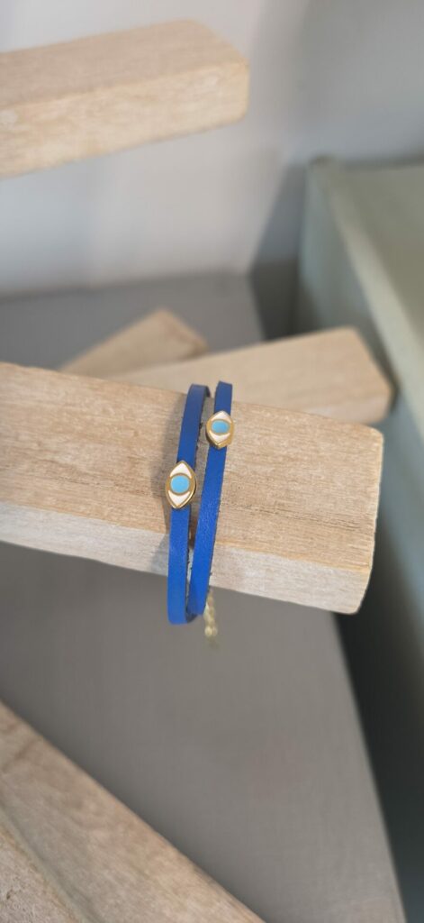 Bracelet femme double rang et ses yeux émaillés