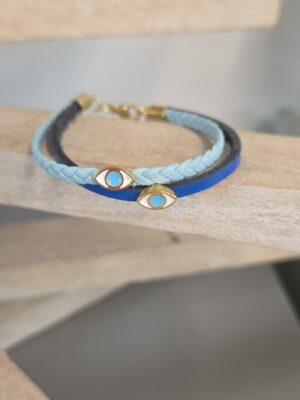 Bracelet femme double rang et ses yeux émaillés