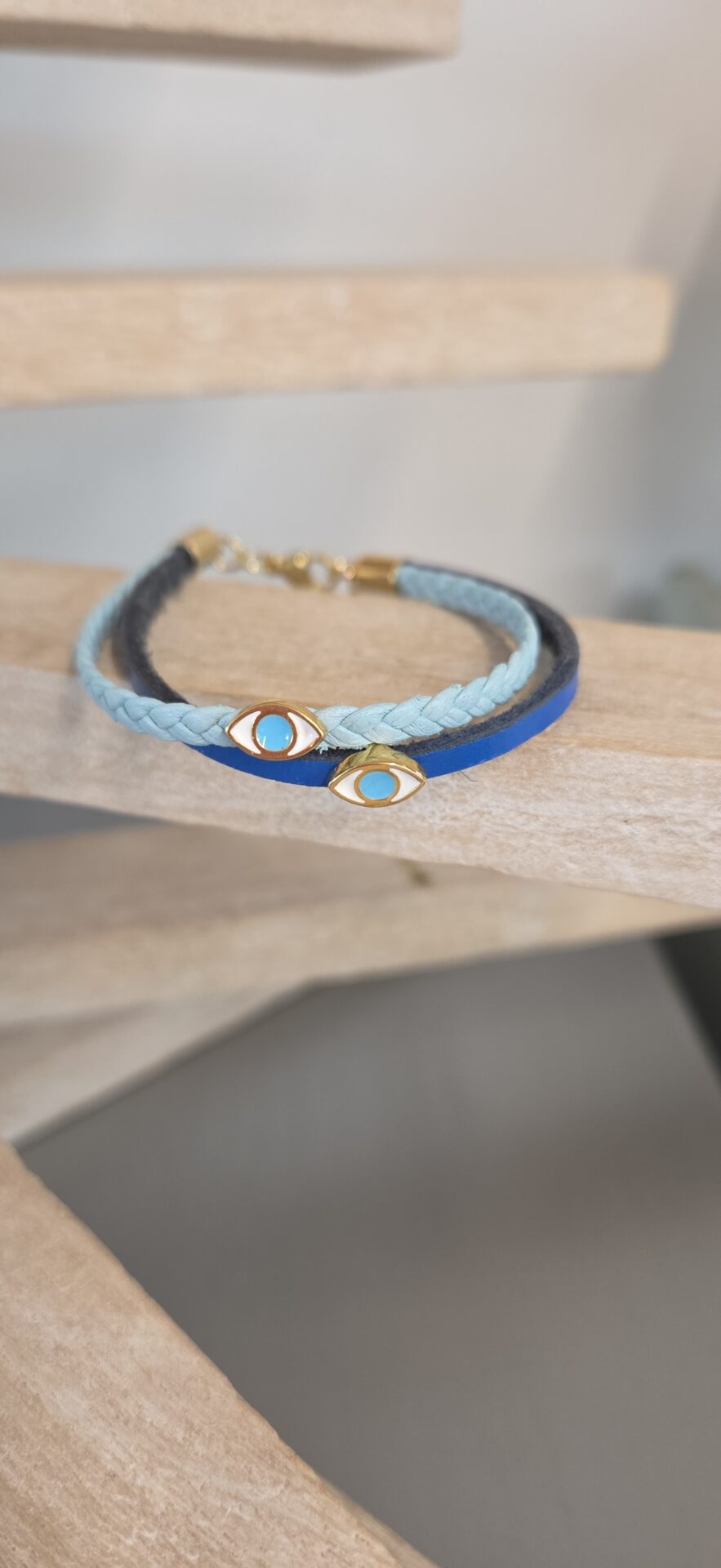 Bracelet femme double rang et ses yeux émaillés