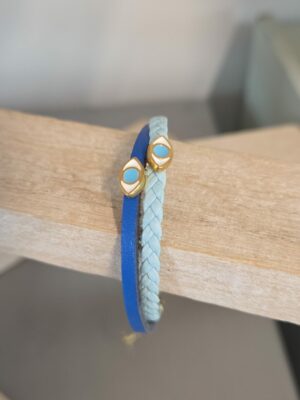 Bracelet femme double rang et ses yeux émaillés