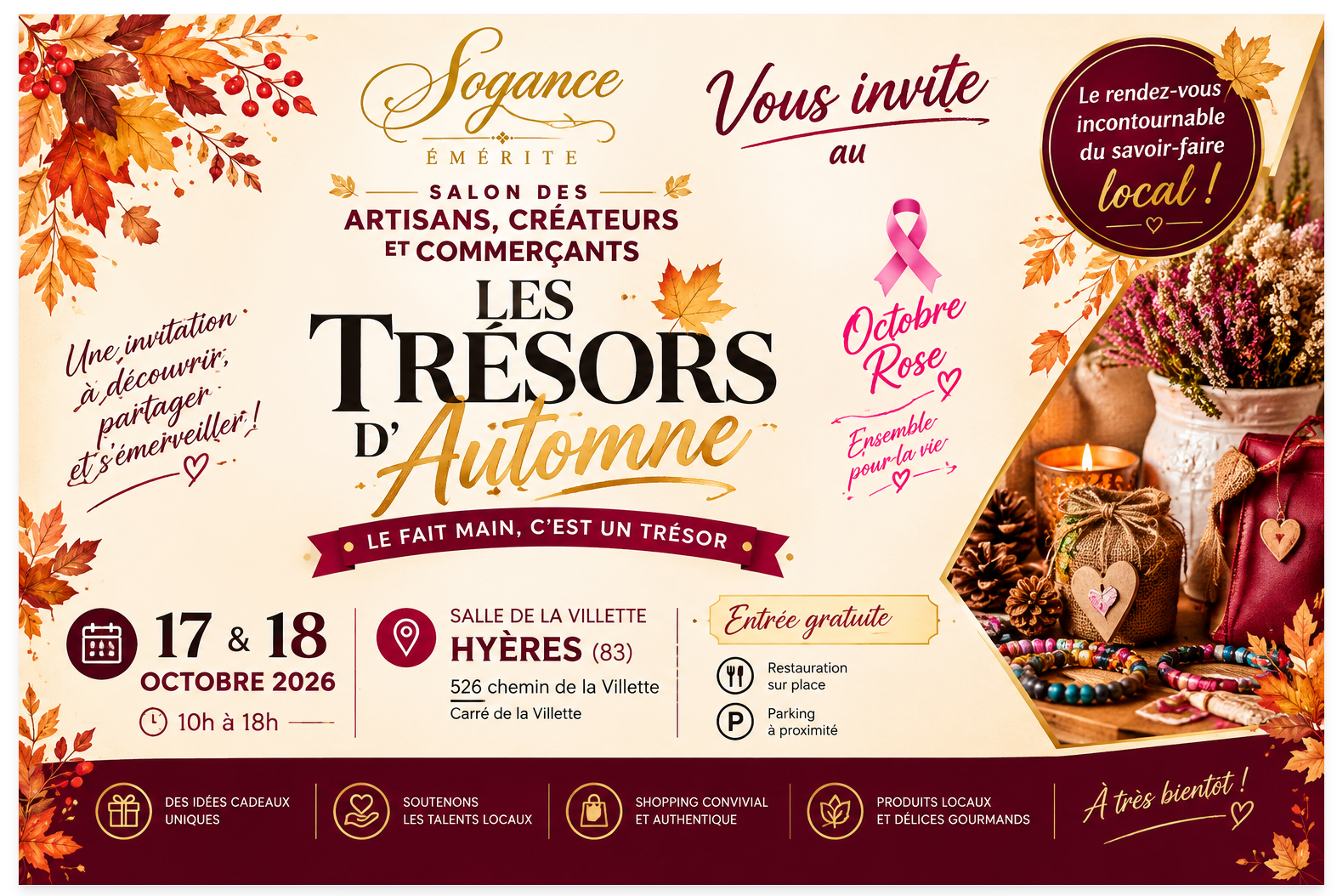 Les Trésors d’Automne (17 & 18 octobre 2026, de 10h à 18h, à la Salle de la Villette à Hyères)