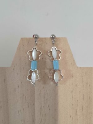 Boucles d'oreille enfant étoiles argentées